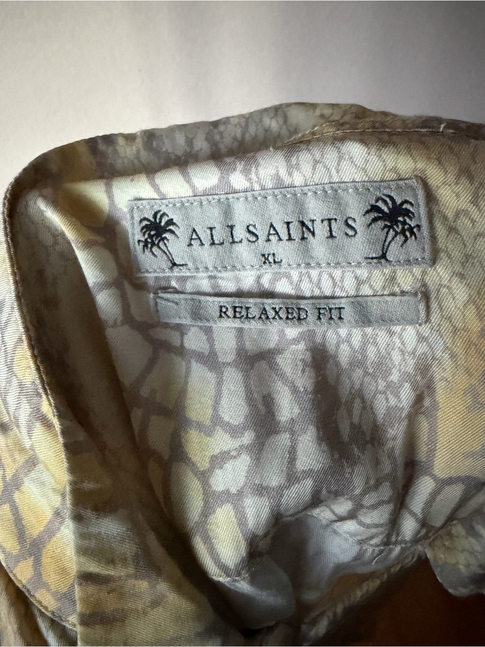 AllSaints Skrale Snake Print Relaxed Fit Shirt Size XL - Picture 7 of 9